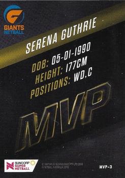 2018 Tap 'N' Play Suncorp Super Netball - MVP's #MVP-3 Serena Guthrie Back